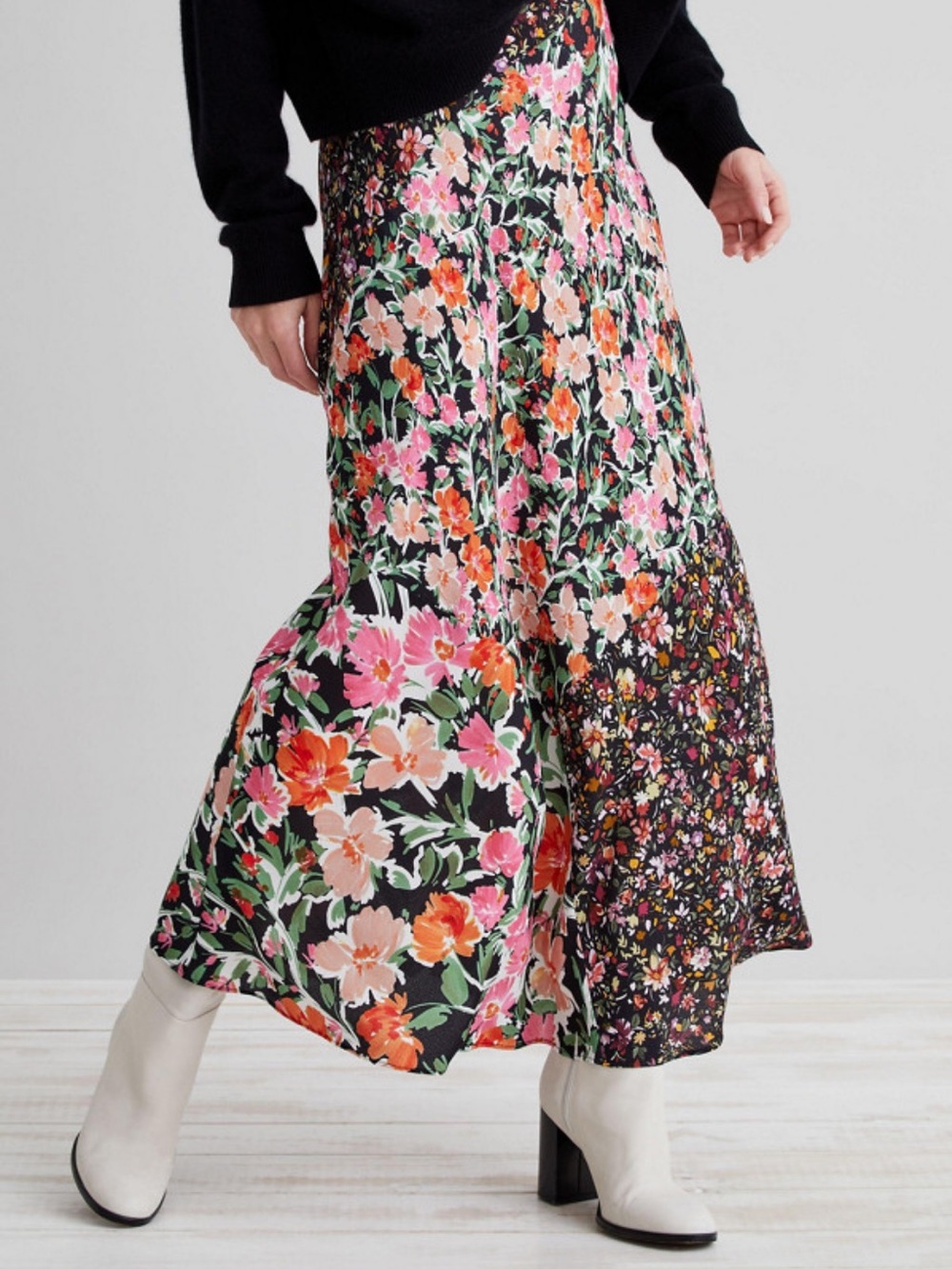 Kachel anthopologie Black Maxi Skirt floral